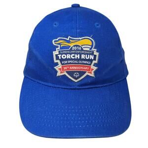 2016 Torch Run 30th Anniversary Strapback Baseball Cap Blue One Size BWM Global